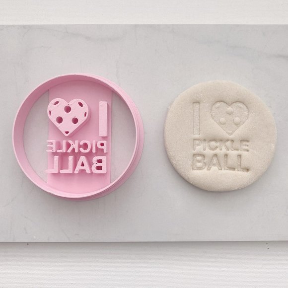3D Printed 3" "I Love Pickleball" Cookie Cutter - Picture 2 of 3